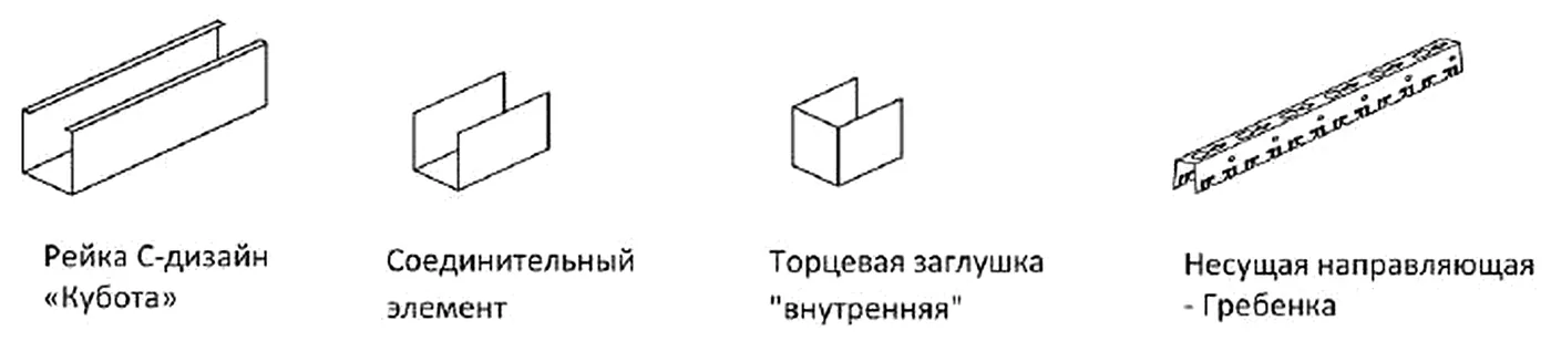 Комплектующие кубообразного потолка